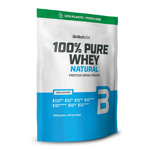 100% Pure Whey Natural tejsavófehérje - koncentrátum italpor - 1000 g - BioTechUSA Hungary