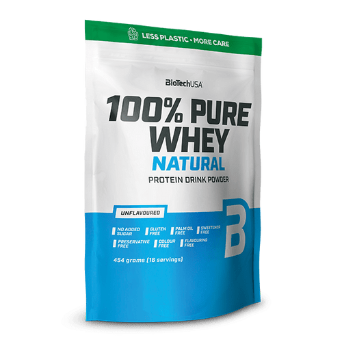 100% Pure Whey Natural tejsavófehérje - koncentrátum italpor - 454 g - BioTechUSA Hungary