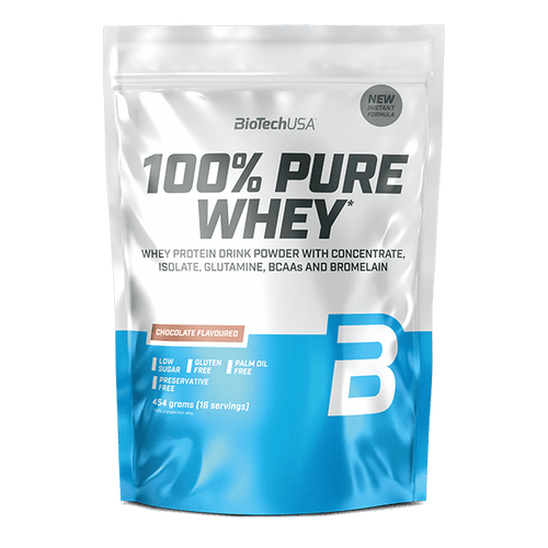 100% Pure Whey tejsavó fehérjepor - 454 g - BioTechUSA Hungary