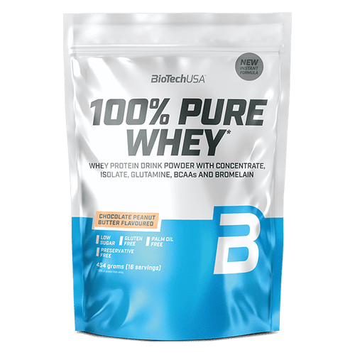 100% Pure Whey tejsavó fehérjepor - 454 g - BioTechUSA Hungary