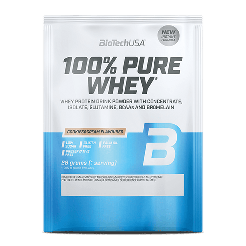 100% Pure Whey tejsavó fehérjepor - 28 g - BioTechUSA Hungary