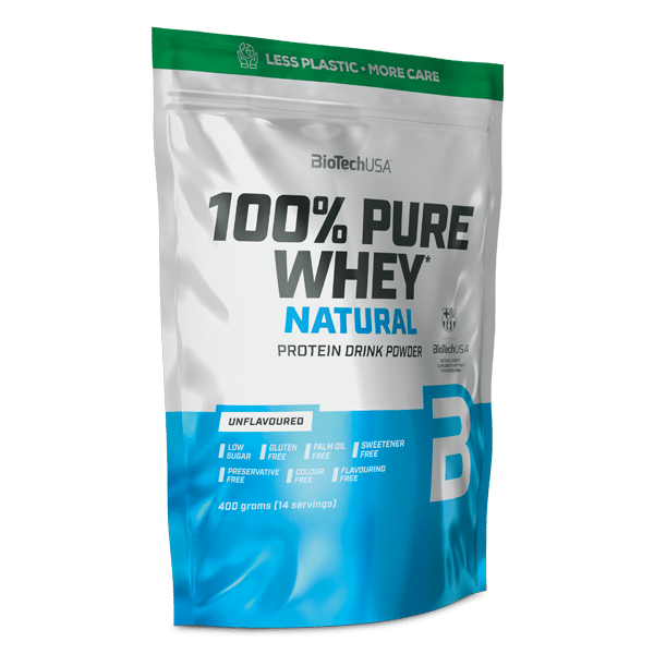100% Pure Whey Natural tejsavófehérje-koncentrátum italpor - 400 g