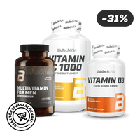 Vitamin C1000 + Vitamin D3 + Multivitamin For Men from organic sources - BioTechUSA Hungary