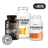 Vitamin C1000 + Vitamin D3 + Multivitamin For Women from organic sources - BioTechUSA Hungary