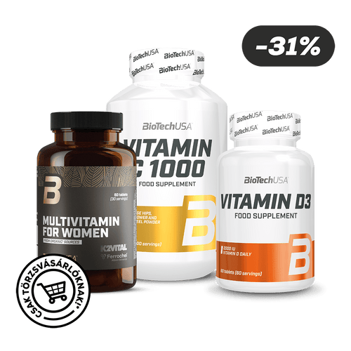 Vitamin C1000 + Vitamin D3 + Multivitamin For Women from organic sources